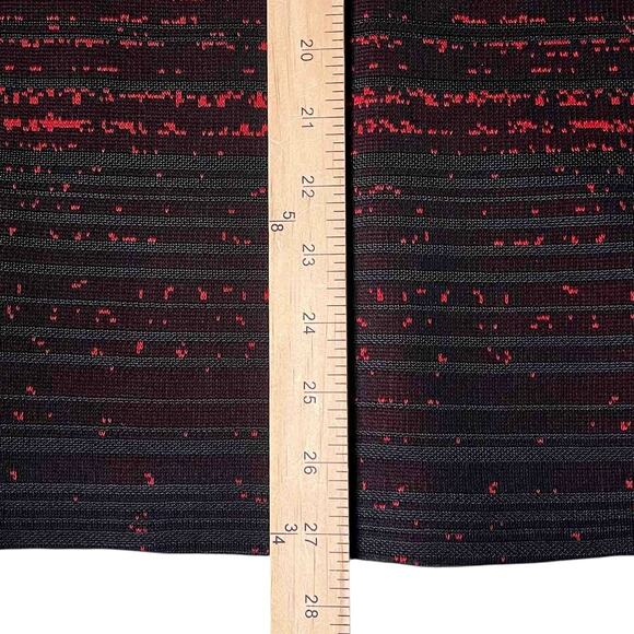 Misook Printed Tonal Knit Cardigan Jacket M Red Black Long Sleeve Acrylic Blend - Picture 7 of 7